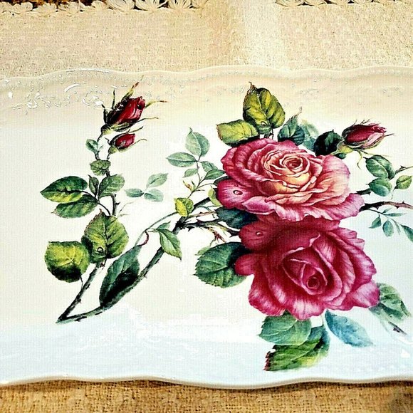 I. Godinger and Co. Porcelain/China 15 1/2" Serving ~ Bread Relish Vanity Tray - Picture 2 of 3